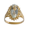 Bague d'occasion or 750 jaune aigue marine - vue V1