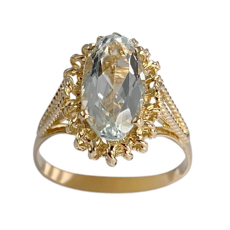 Bague d'occasion or 750 jaune aigue marine - vue 1