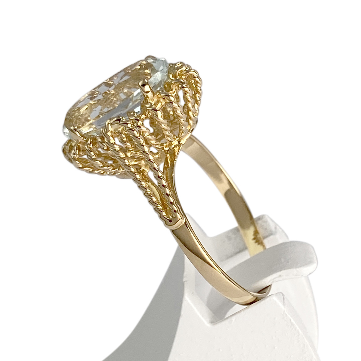 Bague d'occasion or 750 jaune aigue marine - vue 2