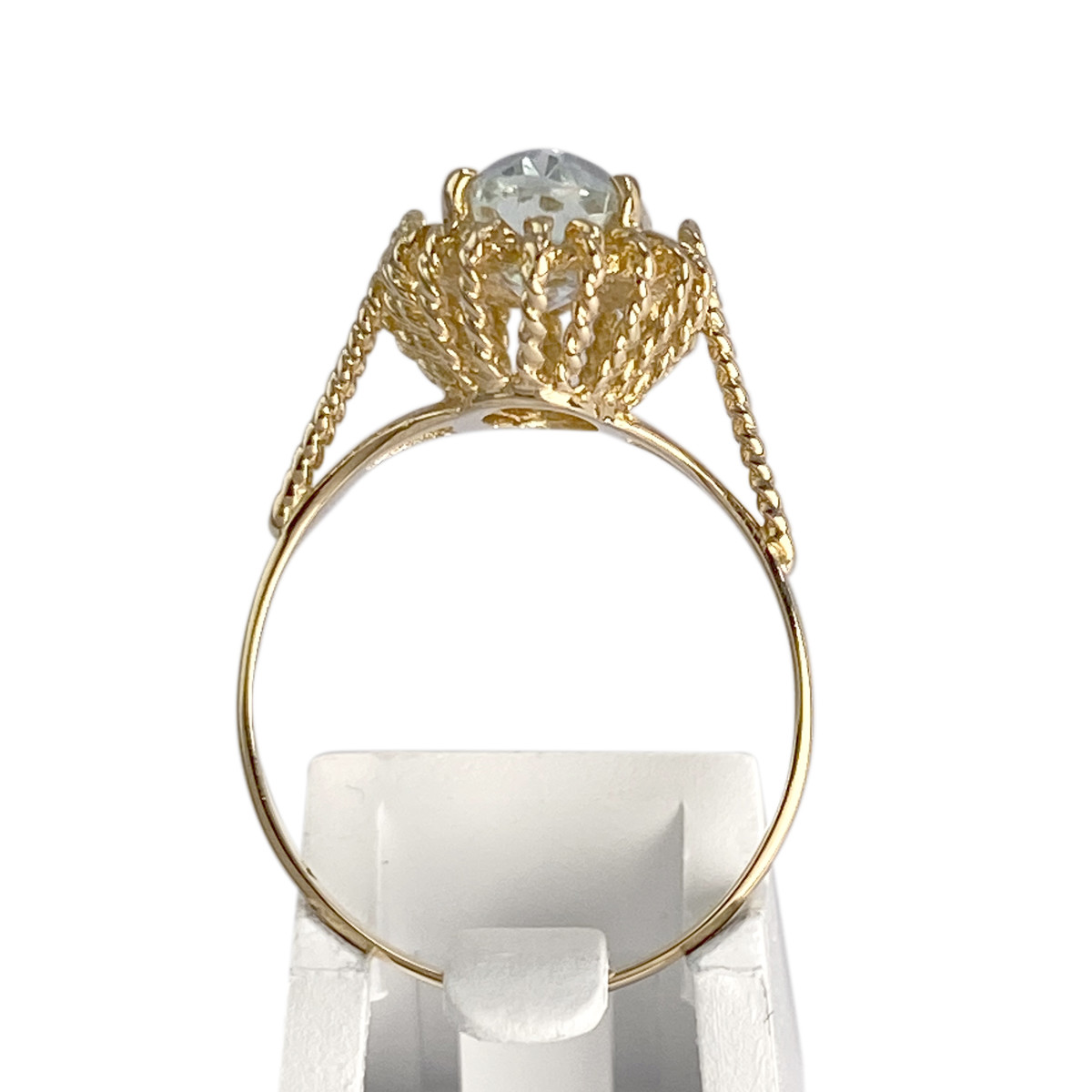 Bague d'occasion or 750 jaune aigue marine - vue 3