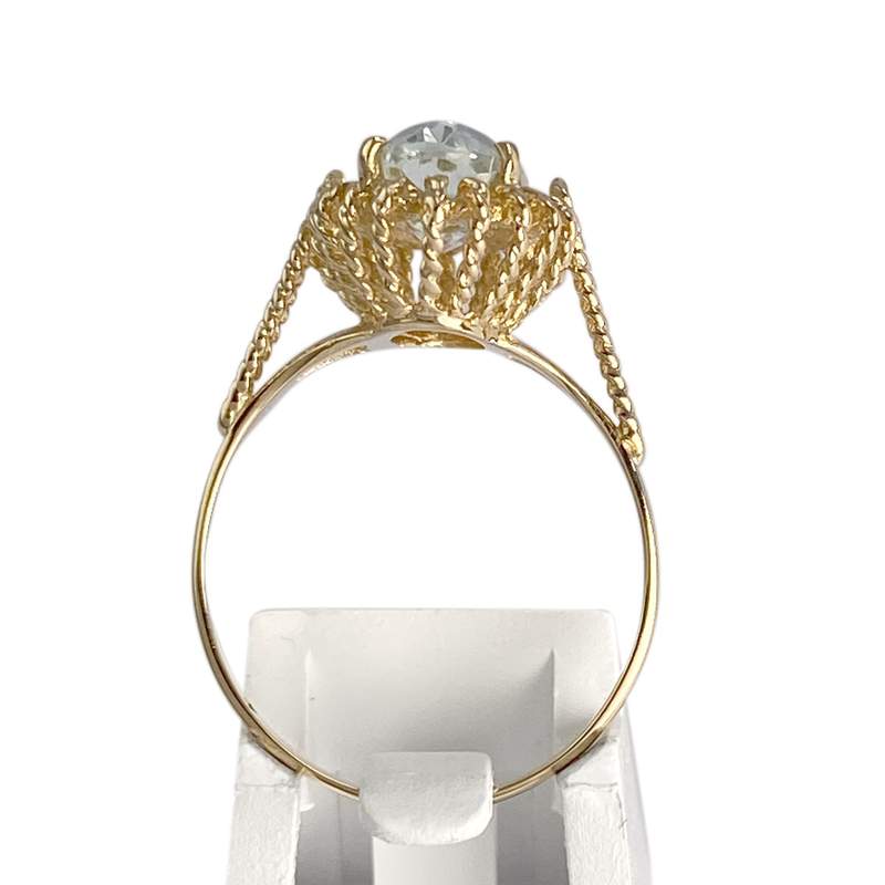 Bague d'occasion or 750 jaune aigue marine - vue 3