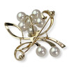 Broche d'occasion or 750 jaune fleur perles de culture - vue V2