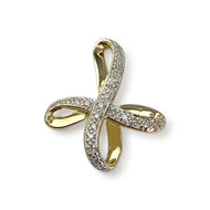 Pendentif d'occasion or 750 bicolore diamants