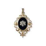 Pendentif d'occasion or 750 jaune diamant onyx - vue 1