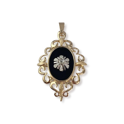 Pendentif d'occasion or 750 jaune diamant onyx