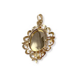 Pendentif d'occasion or 750 jaune diamant onyx - vue 2