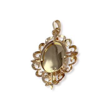 Pre-owned 750 yellow gold pendant with diamond and onyx