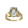 Tweedehands gouden 750 gele aquamarijn ring - vue V1