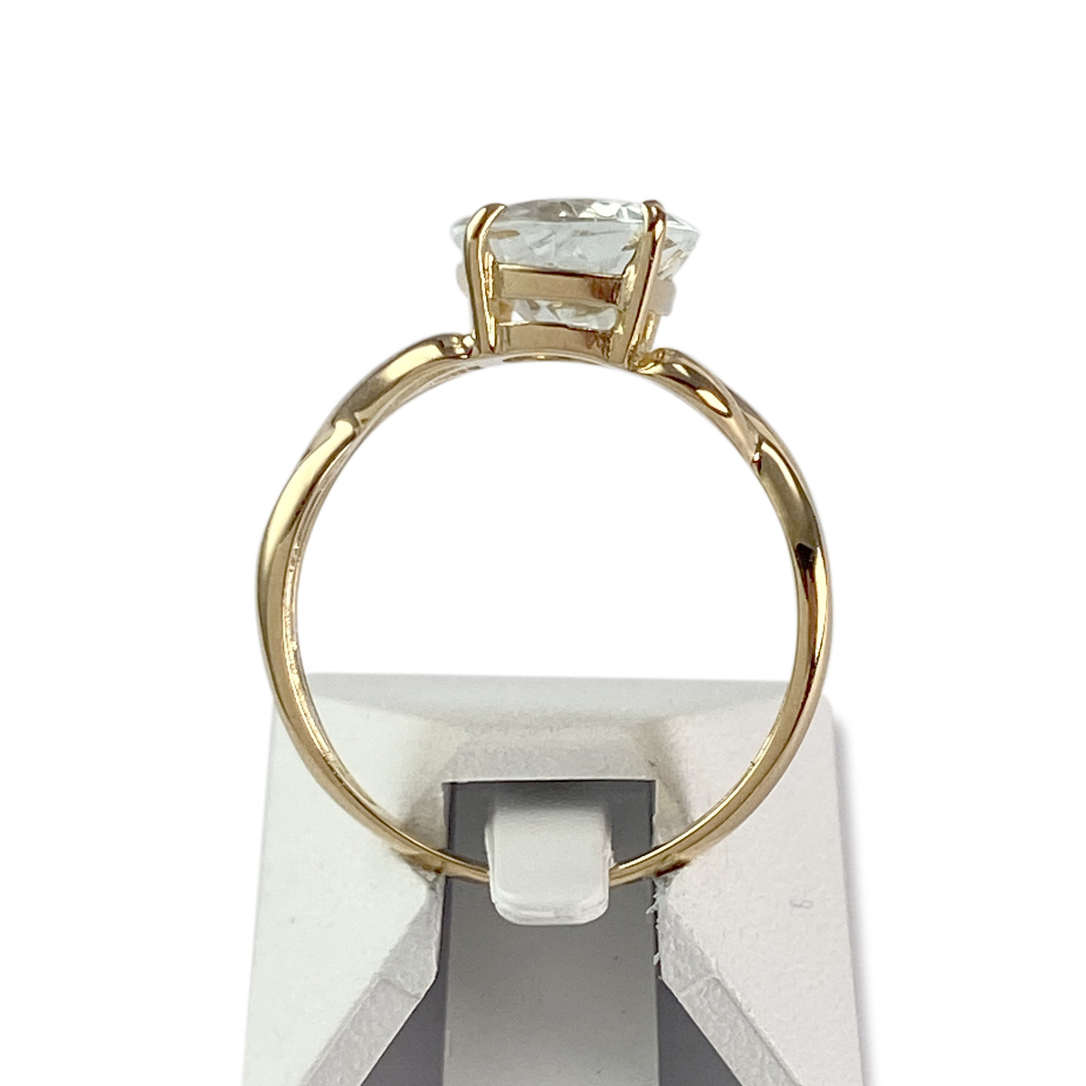 Tweedehands gouden 750 gele aquamarijn ring - bekijk 3