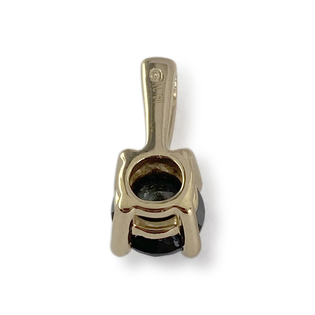 Pre-owned 750 yellow gold pendant with black diamond - view 2