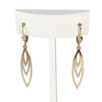 Boucles d'oreilles d'occasion or 750 tricolore