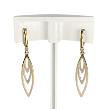 Boucles d'oreilles d'occasion or 750 tricolore