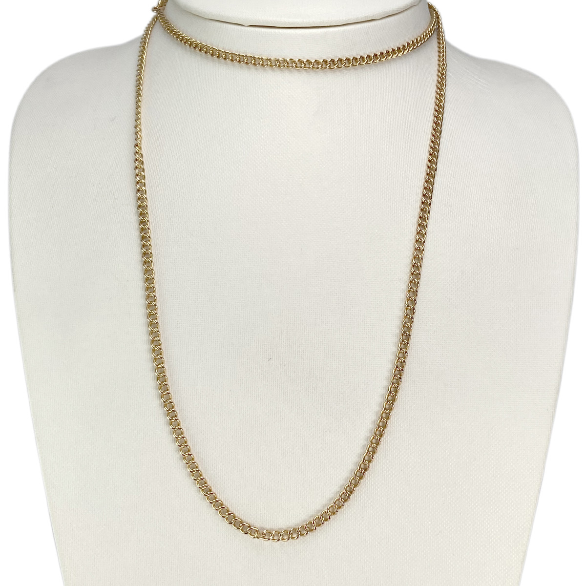 Tweedehands ketting van 750 geelgoud met forcat-schakels, 83 cm - afbeelding 2