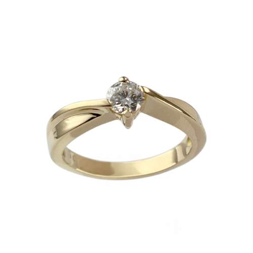 Solitaire tweedehands goud 750 gele diamant