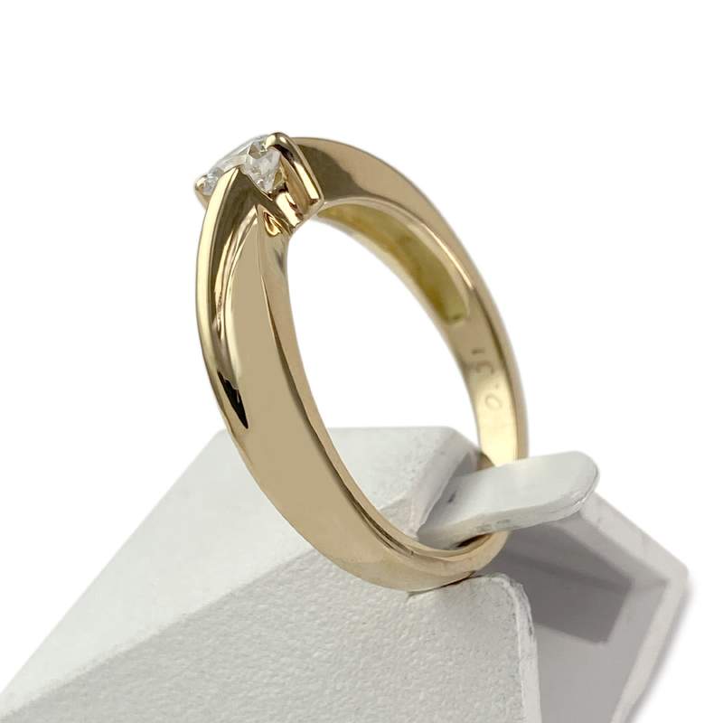 Solitaire d'occasion or 750 jaune diamant - vue 2