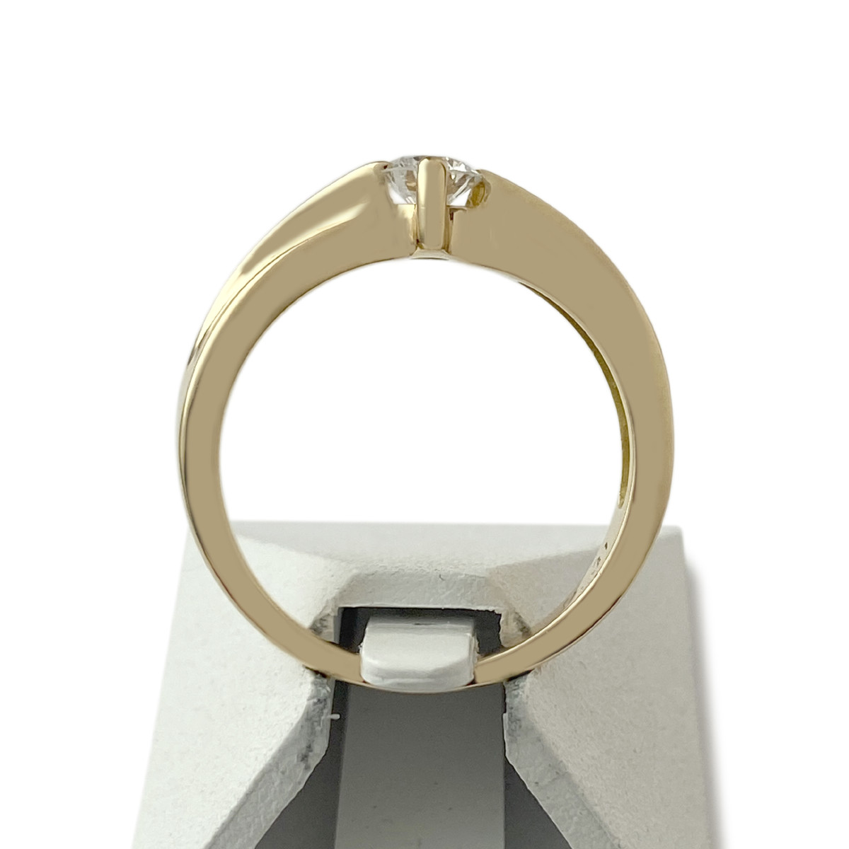 Solitaire tweedehands goud 750 gele diamant - bekijk 3