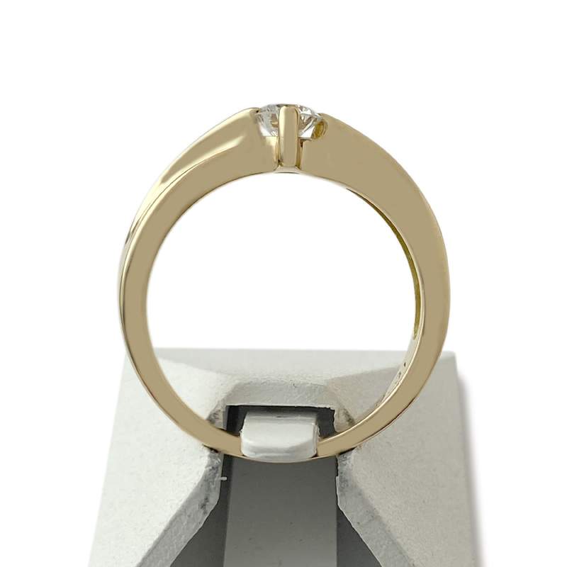 Solitaire d'occasion or 750 jaune diamant - vue 3