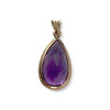Pre-owned 750 yellow gold amethyst pendant - view V2