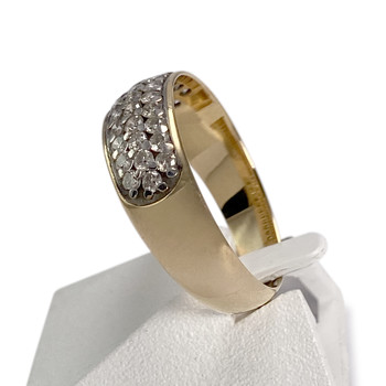 Second-hand gold ring 750 yellow diamonds