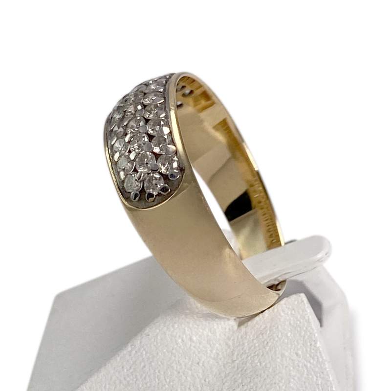 Bague d'occasion or 750 jaune diamants - vue 2