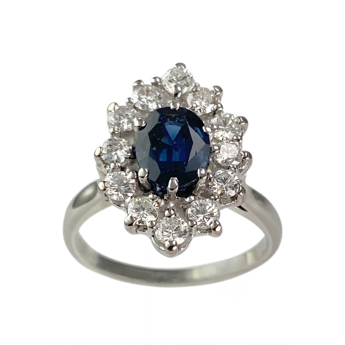 Bague d'occasion or 750 jaune saphir diamants