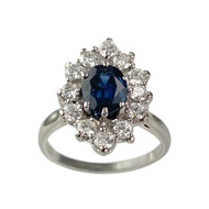 Second-hand gold 750 yellow sapphire diamond ring