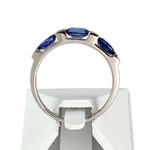 Tweedehands gouden 750 witte diamanten saffieren ring - bekijk 3