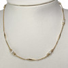 Collier d'occasion or 750 jaune maille fantaisie perles de culture - vue V2