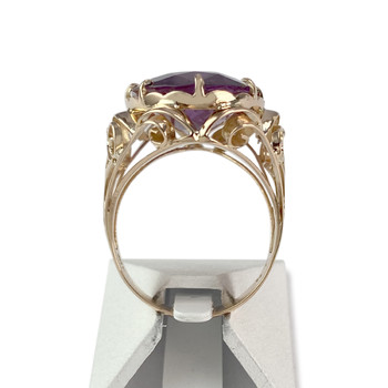 Bague d'occasion or 750 jaune pierre synthetique