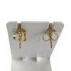 Boucles d'oreilles d'occasion or 750 jaune perle de culture de chine - vue V3