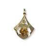Pendentif d'occasion or 750 jaune fleur - vue V1