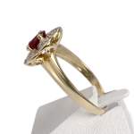 Bague d'occasion or 750 2 tons rubis diamant - vue 2