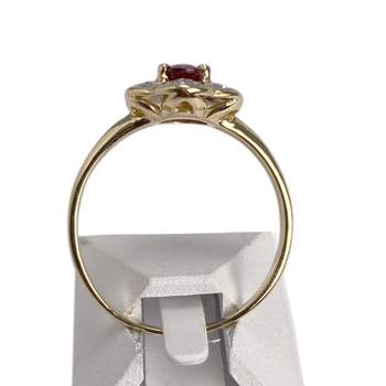 Bague d'occasion or 750 2 tons rubis diamant