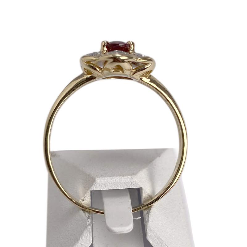 Bague d'occasion or 750 2 tons rubis diamant - vue 3