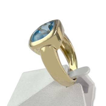 Bague d'occasion or 750 jaune topaze swiss blue