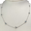 Collier d'occasion or 375 blanc maille fantaisie topazes sky blue - vue V2