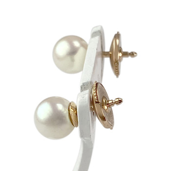 Precious metal earrings 750 gold yellow cultured pearl