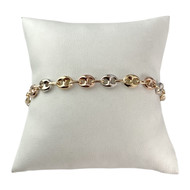 Bracelet d'occasion or 375 multicolore maille grain de café