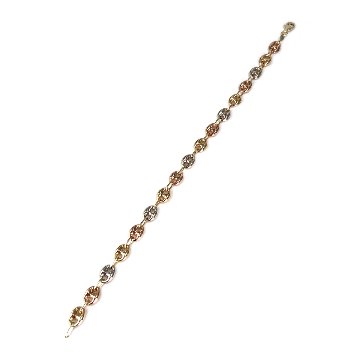 Bracelet d'occasion or 375 multicolore maille grain de café - vue 2
