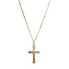 Collier avec Croix d'occasion or 750 jaune maille forcat - vue V1