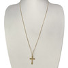 Collier avec Croix d'occasion or 750 jaune maille forcat - vue V2
