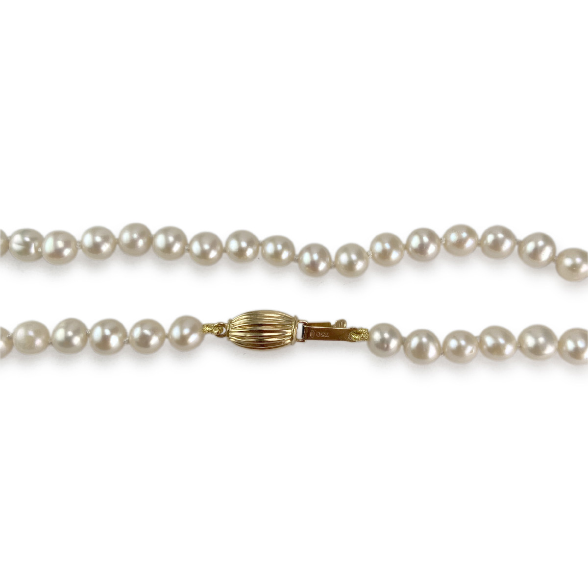 Collier d'occasion or 750 jaune perle de culture - vue 3