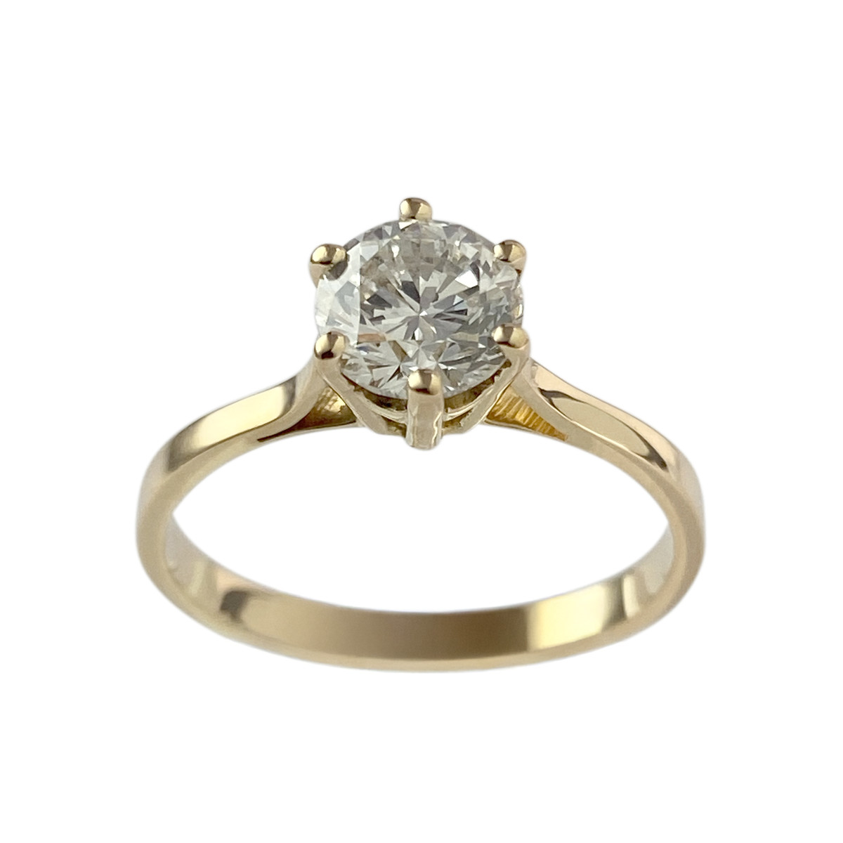 Solitaire d'occasion or 750 jaune diamant