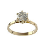 Solitaire d'occasion or 750 jaune diamant - vue 1