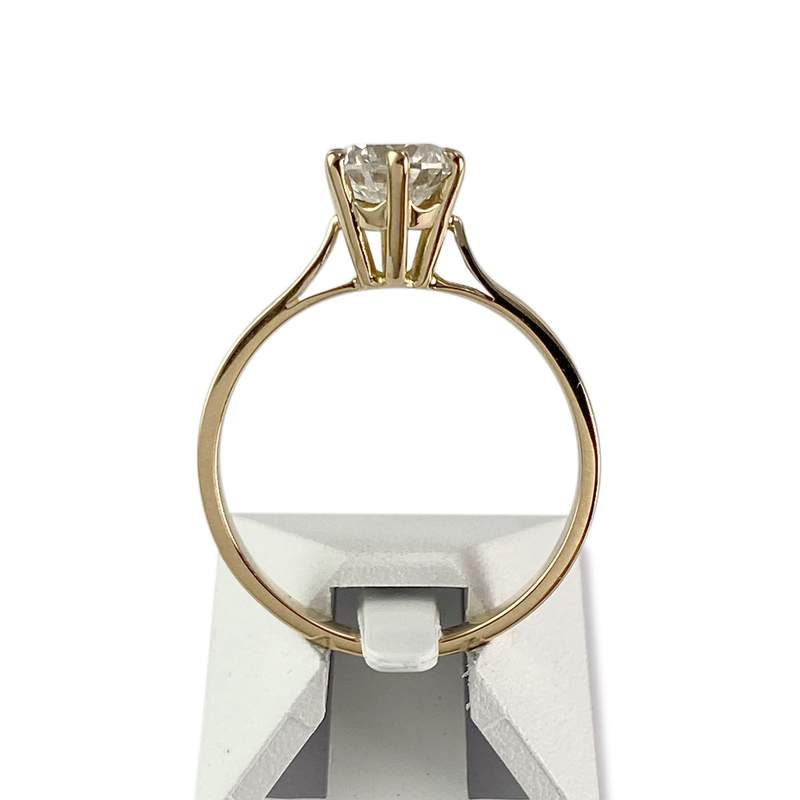 Solitaire d'occasion or 750 jaune diamant - vue 3