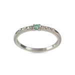 Bague d'occasion or 750 blanc émeraude diamants - vue 1