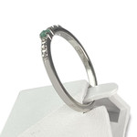 Bague d'occasion or 750 blanc émeraude diamants - vue 2