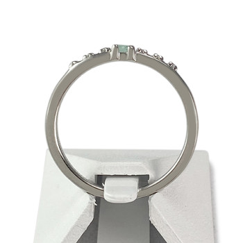 Bague d'occasion or 750 blanc émeraude diamants