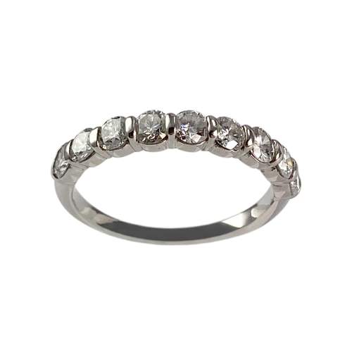 Second-hand gold 750 white diamond ring