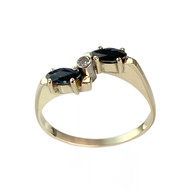 Bague d'occasion or 750 jaune diamant saphirs